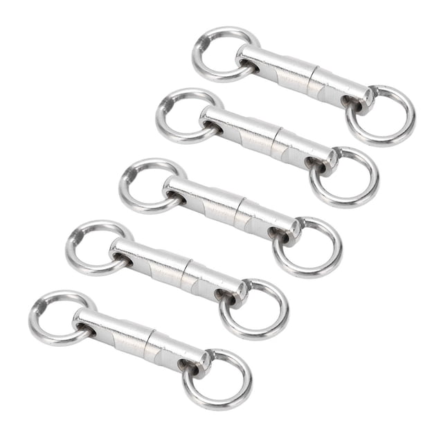 Connecteur Pivotant Roulant de Pêche 5 Pcs/lot Anneau Roulement en Acier Inoxydable de Type Colonne Émerillons de Pêche Pivotants Connecteur d'Hameçon Accessoires de Pêche