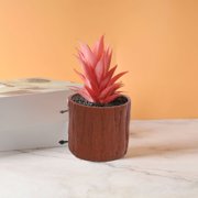 Fwttom Resin Flower Pot, Faux Tree Bark Flower Pot Plastic Planter Pot Indoor Outdoor Plant Container for Succulents Herbs Cactus Available in 4 Colors