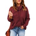 thumbnail image 2 of KIHOUT Spring Winter Womens Tops Fashion Long Sleeve Round-Neck Pullover Solid Color Casual Hoodie Blouse Tops, 2 of 9
