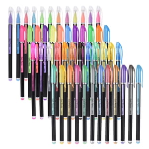 Graflsoa 48-Piece Set de stylo multicolore avec métal, pastel, glitter & Encres fluorescentes pour l'art, croquis & Projets de coloration