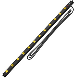ZESEN 12 Outlet Heavy Duty Workshop Protecteur de la bande de puissance métallique avec 15ft Cordon lourd, ETL certifié, noir