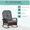 thumbnail image 4 of Outsunny Rattan Rocking Chair with Soft Cushion for Garden, Grey, 4 of 10
