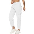 thumbnail image 2 of iHPH7 Joggers pour Femmes Pantalons Cargo pour Femmes Pantalons à Séchage Rapide Femmes Pantalons Amples Pantalons Taille Haute pour Femmes Pantalons de Travail Femmes Pantalons de Randonnée Femmes Blanc 3TG, 2 of 7
