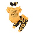 thumbnail image 1 of Gupgi 3Pcs Girl Clothes Set, Short Sleeve Romper + Long/Short Pants + Headband, 1 of 9