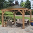 thumbnail image 1 of Yardistry Cedar Gazebo 12 ft. × 12 ft. with Aluminium Roof, 1 of 1