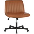thumbnail image 1 of FDW Chaise Croisée, Roues Assise en Tailleur Bureau Moderne Pivotante Hauteur Réglable Siège Grand Tâche Informatique Confortable Tissu Sans Accoudoirs, Brun, 1 of 7