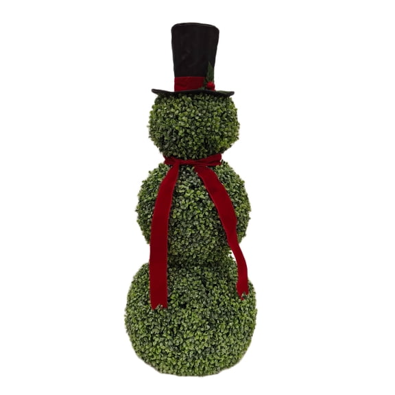 Boxwood Snowman Christmas Topiary, 32", by Holiday Time