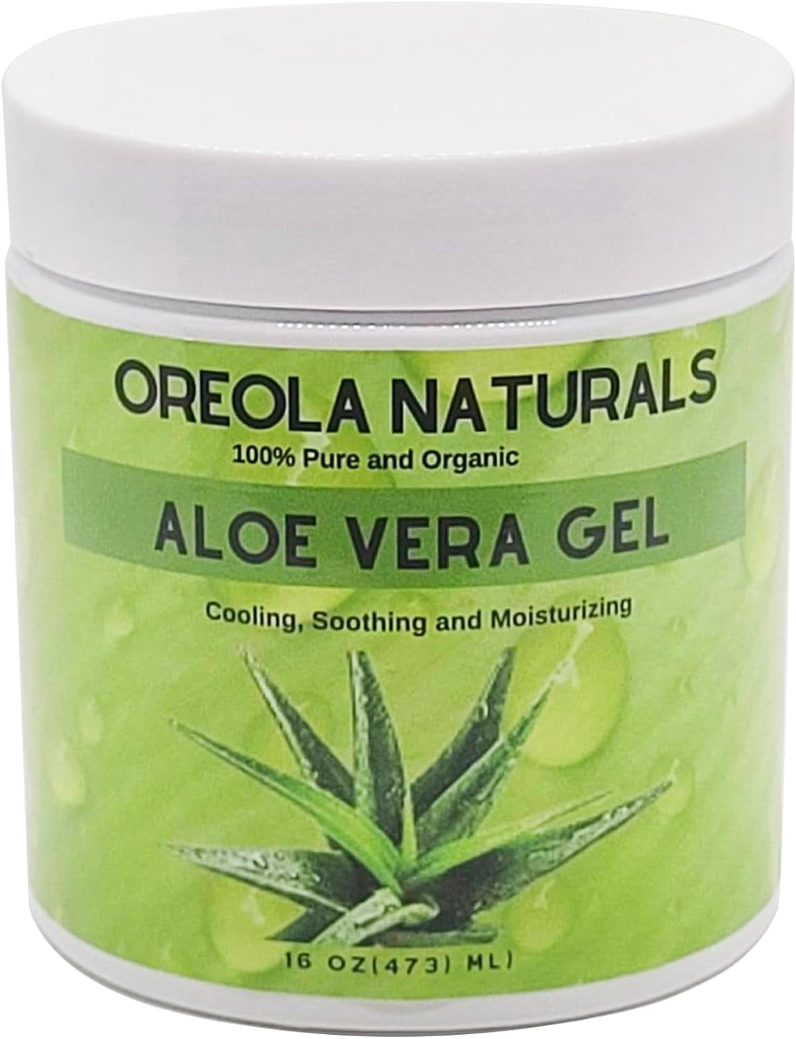 Aloe Vera Gel 16 oz Pure, Soothing, Cooling , Hydrating and Moisturizing for Face, Hair and Skin.