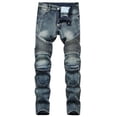 thumbnail image 2 of Birdeem Mens New Fashion Have Pockets Button Zipper Personality Denim Trend Jeans, 2 of 12