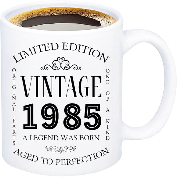 1985 40th Birthday Gift Ideas mug for Women and Men Ceramic Coffee Mugs Anniversary Presents for Him,Her,Husband or Wife 40 Years Old Gag Party Supplies Decorations Ideas Mugs for Mom,Dad Tea Cups11oz