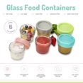 thumbnail image 3 of Melii Glass Baby Food Freezer Jars, Snack Container with Lids, BPA Free, Microwave & Dishwasher safe (4oz, set of 6) for Babies, Toddlers and Adults, 3 of 7