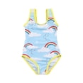 thumbnail image 1 of Pisexur Girls One-Piece Swimsuit 3-7 Years Adjustable Ruffle Bathing Suits Cute Striped Swimwear for Toddler Beach Pool, 1 of 5
