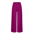 thumbnail image 3 of Timegard Womens Wide Leg Pants Summer Elastic High Waisted Button Lightweight Casual Pants with Pockets, 3 of 4
