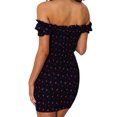 thumbnail image 3 of EYIIYE Women Floral Mini Dress Ruffle Short Sleeve Sexy Pencil Dress, 3 of 6