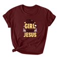 thumbnail image 2 of EGNMCR Shirts Chandails de Pâques pour Femmes Chandails Imprimé de Pâques Imprimé Manches Courtes Décontracté Ample Haut Manches Courtes Col Rond Haut/chemise T - pour Femmes, 2 of 3