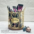 thumbnail image 3 of Coffee Pod Holder, Large Capacity Coffee Basket Storage, Modern Metal Coffee Capsule Basket with Wooden Base Coffee Pods Storage Organizer for Coffee Bar Countertop, 3 of 7