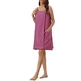 thumbnail image 4 of INSPIRE CHIC Women's Terry Wrap Bathrobe Spa Robe for Gym Pool Shower Bath Towel Robe Shower Dress XS Purplish Red, 4 of 5