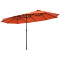 thumbnail image 2 of Patiojoy Parasol de Patio Double Face de 15 Pi, Parasol de Marché Extra-Grand pour l'Extérieur, Orange, 2 of 7