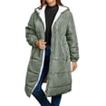 thumbnail image 3 of Sentmoon Womens Coats and Jackets Women's Jacket Work Christmas Gifts Women's Solid Color Long-sleeved Hooded Fashion Padded Jacket Fall and Winter for Holiday Gifts, 3 of 9