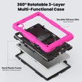 thumbnail image 2 of Case for Lenovo Tab K10 10.3 Inch / M10 FHD Plus 2020 2nd Gen with Screen Protector, 360 Degree Rotating Kickstand Hand Strap Heavy Duty Shockproof Cover with Shoulder Strap, Rose, 2 of 7