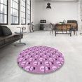 thumbnail image 4 of Ahgly Company Tapis d'Intérieur Lavables en Machine, Carré Transitionnel Orchidée Violet, 5' Carré, 4 of 7