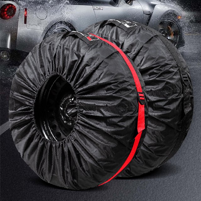 maskred Protective Spare Tire Cover For Car Waterproof And Sun Proof And Delamination black silver L