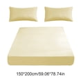 thumbnail image 3 of Cagogo Fitted Sheet Set, Non Slip Double Bed Sheet 200x150cm with Pillowcases, All Inclusive Mattress Protector Cover, Soft Polyester Fiber Bedding for Sleeping Home Hotel, 3 of 6