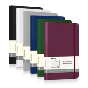 Comix 6-Pack Carnets de bord rigides,A5 Journal en ligne pour la rédaction,College Règled 120 Feuilles, 5.4 x 8.3 Couleur foncée de pouce