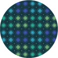 thumbnail image 1 of Ahgly Tapis Rond Lavable en Machine Intérieur Transitionnel Vert Cyan Foncé, 8 Pieds Rond, 1 of 7