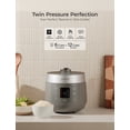 thumbnail image 2 of CUCKOO CRP-ST0609FG 6-Cup (Uncooked) / 12-Cup (Cooked) Twin Pressure Rice Cooker & Warmer with Nonstick Inner Pot, 16 Menu Options, 3 Voice Guide, Auto Clean (Gray), 2 of 9