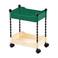 thumbnail image 3 of Bowayaoa 2 Tier Snack Cart on Wheels, Multifunctional Mobile Storage Rack with Lockable Casters for Living Room, Kitchen, Bathroom, Fruit and Baby Bookcase Organizer, 3 of 7