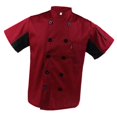 thumbnail image 4 of Men Women Short Sleeve , Restaurant Chef Jacket Kitchen Coat XL Red, 4 of 9