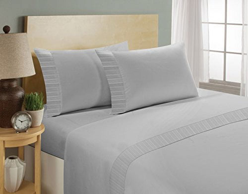 Chamberlain London 1800 Series Egyptian Comfort Easy Care Wrinkle Resistant Sheet Set (Full, Gray)