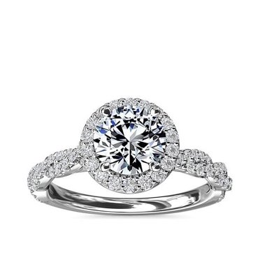 1.00 Carat Excellent Round Cut Natural Diamond Solitaire with Accents Beautiful Ring for Girls Solid 18K White Gold Size 11.5