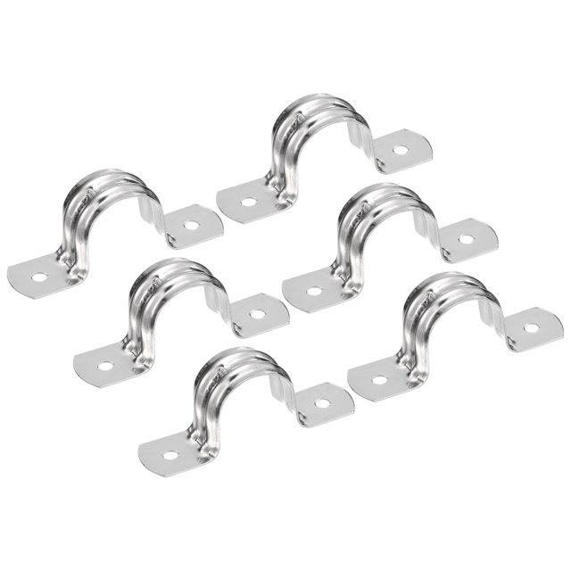 Unique Bargains Lot de 18 Sangles de Tuyau Rigides 5/8 Pouces Support en U 2 Trous Pince en Acier