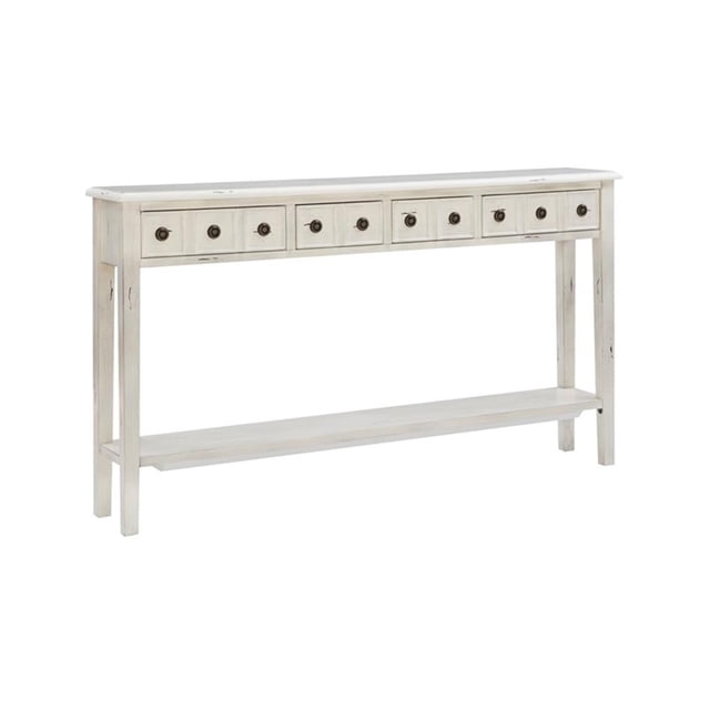 Pemberley Table Console Crème en Bois Row Rectangulaire Mince 60 Pouces Non Assemblée