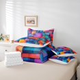 thumbnail image 5 of YST Color Blocks Hippie Comforter Set 3D Geometric Square Bedding Sets 7 Piece Full Abstract Texture Patchwork Bed In A Bag Modern Abstract Minimalism Art Quilt with Flat Fitted Sheet, 5 of 5