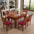 thumbnail image 3 of ORUYROP Stretch Diamond Lattice Waterproof Chair Seat Covers for Dining Room Chairs Covers Dining Chair Covers Kitchen Chair Covers with Buckle (Wine Red,6), 3 of 7
