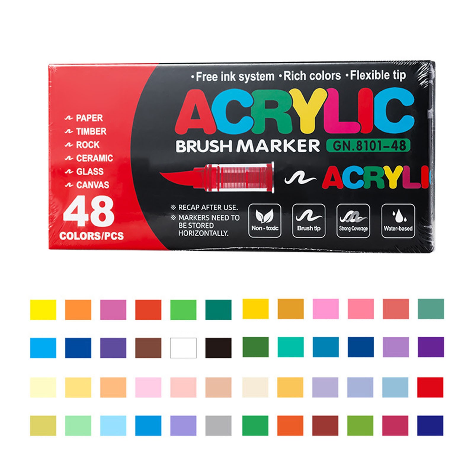 Yuping Stellaya Acrylic Markers For Coloring Books Stellaya Straight Liquid Acrylic Marker Acrylic Paint Markers Set For Adult Coloring Paint Pens Acrylic Markers Tip 2ML Light Markers