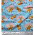 thumbnail image 1 of Soimoi Modal Satin Fabric Tree,Floral & Deer Animal Fabric Prints by Yard 42 Inch Wide, 1 of 3