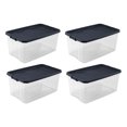 thumbnail image 1 of Sterilite 116 Qt Heavy Duty Box Stackable Storage Bin with Lid, (4 Pack), 1 of 9