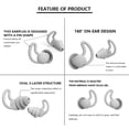 thumbnail image 4 of Bouchons d'Oreilles pour Dormir en Silicone, Réduction du Bruit, Bouchons d'Oreilles Réutilisables pour Bureau et Maison, Gris, 3 Couches, 4 of 8