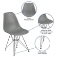 thumbnail image 2 of Chaise en plastique noir de la série Elon avec base chromée, 2 of 9