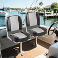 thumbnail image 4 of Costway 2-Pack Folding Boat Seats with Thick Sponge Padding Fixing Bolts Hinges Gray, 4 of 10