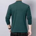 thumbnail image 4 of Lovzfmll Chemise à Manches Longues Col Montant Automne Hiver pour Hommes, Haut Col Rond pour Superposition et Style Décontracté Vert, 5TG, 4 of 5
