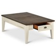 thumbnail image 3 of Bowery Hill Hardwood Solids Dark Oak and Antique White Coffee Table Rectangular Storage 32" W x 52" D x 18" H, 3 of 7