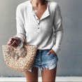 thumbnail image 1 of Womens Henley Shirts V Neck Long Sleeve Button Down Tops Warm Waffle Knit Tees, 1 of 3