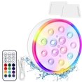 thumbnail image 2 of Dvkptbk Chargement Usb Led13 Lumières RVB Changement de Couleur Rf Télécommande Lumières de Plongée Minuterie Lumières de Fond de Piscine 20 ml Lumière de Piscine Natation, 2 of 9