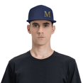 thumbnail image 4 of ZICANCN Alphabet M Pattern Baseball Caps, Trucker Hats for Men And Women, Adjustable Breathable Flat Caps, Navy Blue, 4 of 6