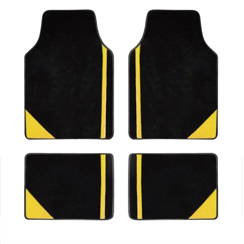 Tuqiang Car floor mats for BMW for 328d Soft-ultimate floor mats Suede Black and yellow